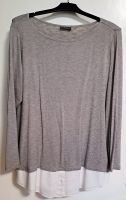 Bluse Pullover XL Doppellagenoptik grau / weiß Top Zustand Berlin - Reinickendorf Vorschau