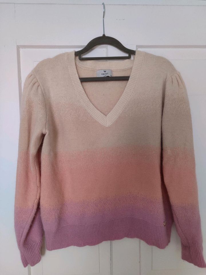 Pulli Pullover Orfeo Paris rosa lila V-Ausschnitt Gr. S-M in Dießen