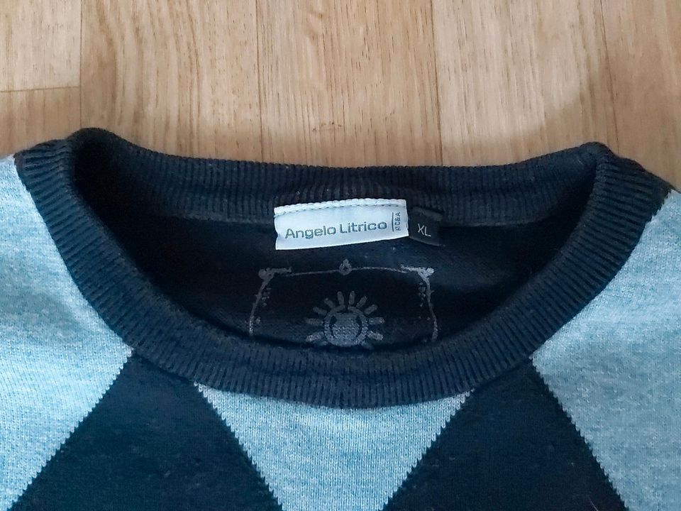 Herrenpullover - Gr XL - 100 Baumwolle  - lange Ärmel - blau/grau in Haltern am See