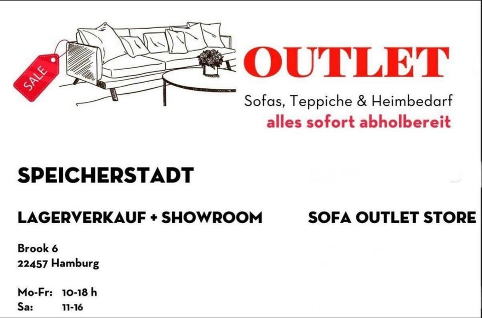 Sofa Ecksofa mit Ottomane inkl. Kopfteilverstellung, Bettfunktion in Hamburg