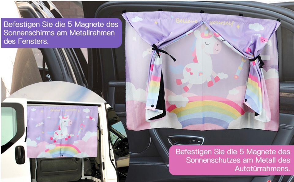 Auto Sonnenschutz / Auto Vorhang Einhorn NEU in Nordrhein-Westfalen -  Stolberg (Rhld)