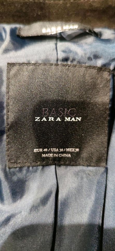 Blazer Herren, braun, Samt, Größe 48, Zara Basic in Stuttgart