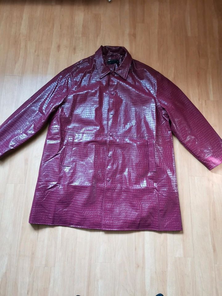 ASOS Trenchcoat rot Kunst Leder Mantel 3XL in Stade