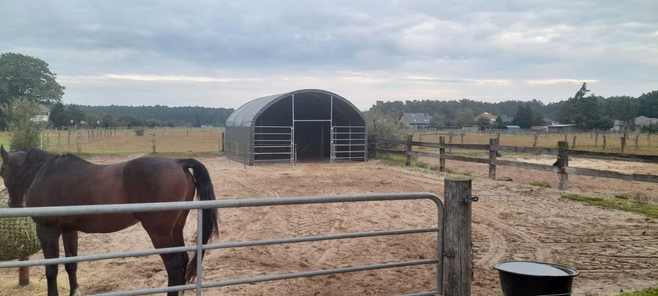 LANDWIRTSCHAFTLICHE LAGERHALLEN - Perfekt zur Nutztierhaltung - PVC Rundbogenhalle | 9,15 x 10 x 4,5 m - Reithalle Pferdestall Weidezelt Agrarzelt Gehege Weideüberdachung Koppel Unterstand Schutz neu in Freising