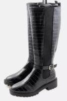 Dorothy Perkins hohe Lack Stiefel Gr.40 - UK6 Biker Look - neu Wuppertal - Barmen Vorschau