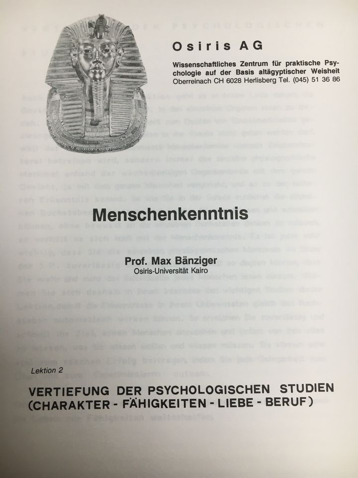 Max Bänziger: 2 x Menschenkenntnis, Psychologie, Physiognomie in Wust