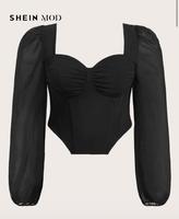 Schwarze Bluse mit Puffärmeln & Sweetheart-Ausschnitt – SHEIN Rheinland-Pfalz - Speyer Vorschau