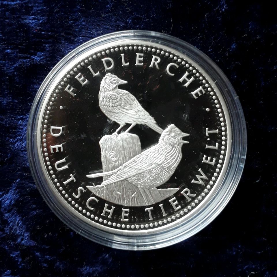 Münzen Deutsche Tierwelt Wolf, Feldlerche, Seeadler in Heeslingen