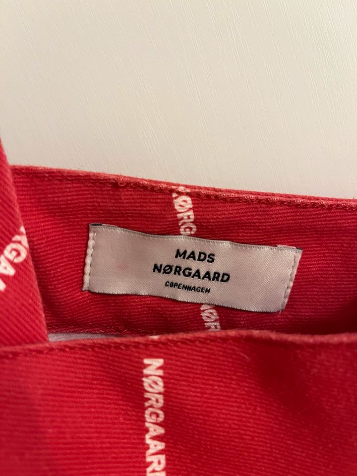 Ausgestellter roter Rock Baumwolle Skirt Mads Norgaard Copenhagen in Schwäbisch Gmünd