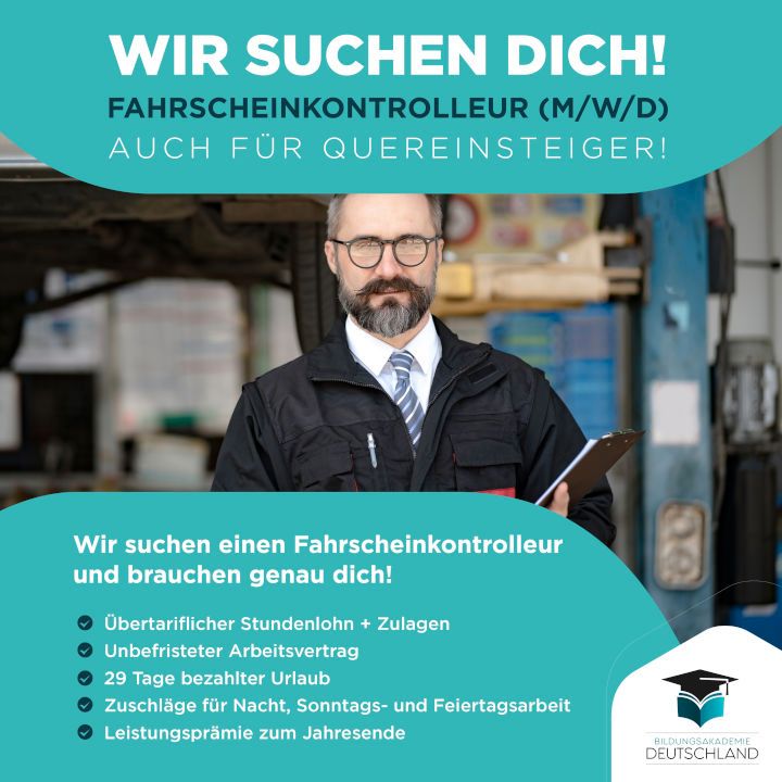 Fahrscheinkontrolleur (m/w/d) | Sicherheit| Quereinsteiger**|job|security|quereinsteiger|sicherheitsmitarbeiter|vollzeit in Fürstenwalde (Spree)