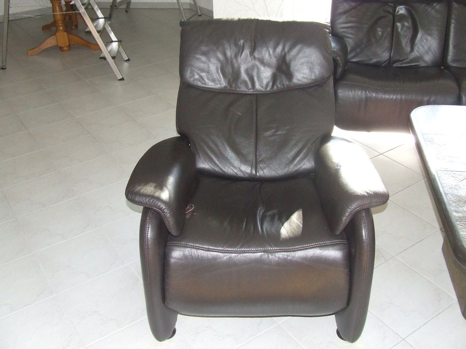 Ledergarnitur 3 Sitzer und Sessel mit Relaxfunktion in Werne