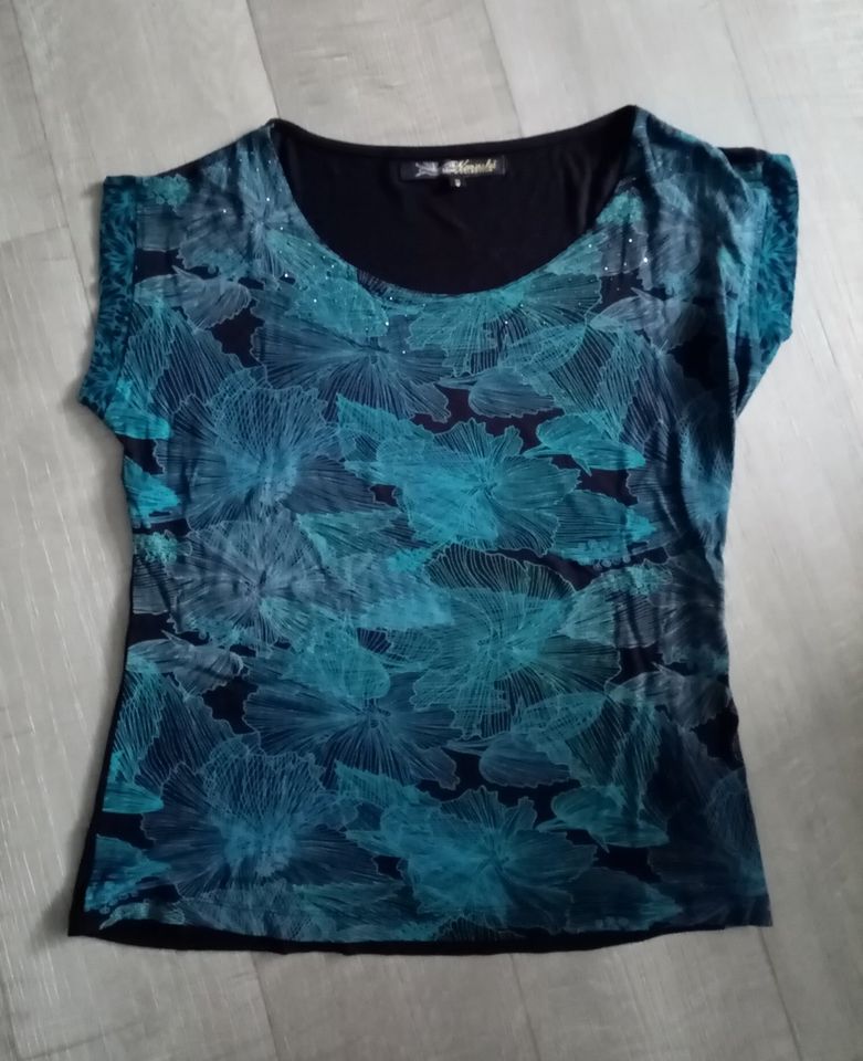 Koröshi - Shirt blau / schwarz (Gr. S / 36, Viskose) in Freiberg