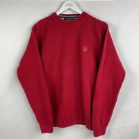 90s Tommy Hilfiger Wappen-Strickpullover Rot (M) Bayern - Lochhausen Vorschau