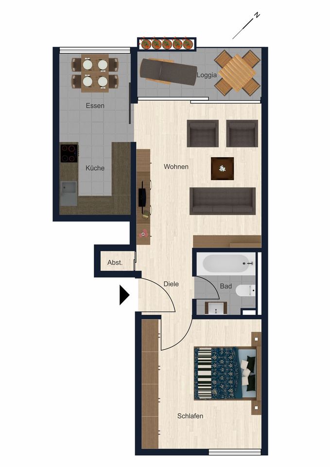 2-Zimmerwohnung mit Südbalkon, Kellerabteil - sofort frei in Regensburg