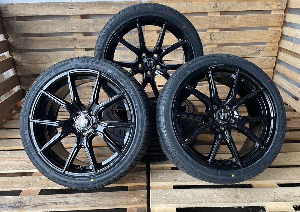 V1 Wheels V1 Kompletträder 225/35 19 Zoll Schwarz Allwetterreifen Ganzjahr für Audi A3 8V 8P GY S3 TT 8J 8S S Line Seat Altea Toledo Leon 1P 5F KL Cupra Skoda Octavia 1Z 5E NX RS 8,5x19 ET45 5x112 in Rodgau