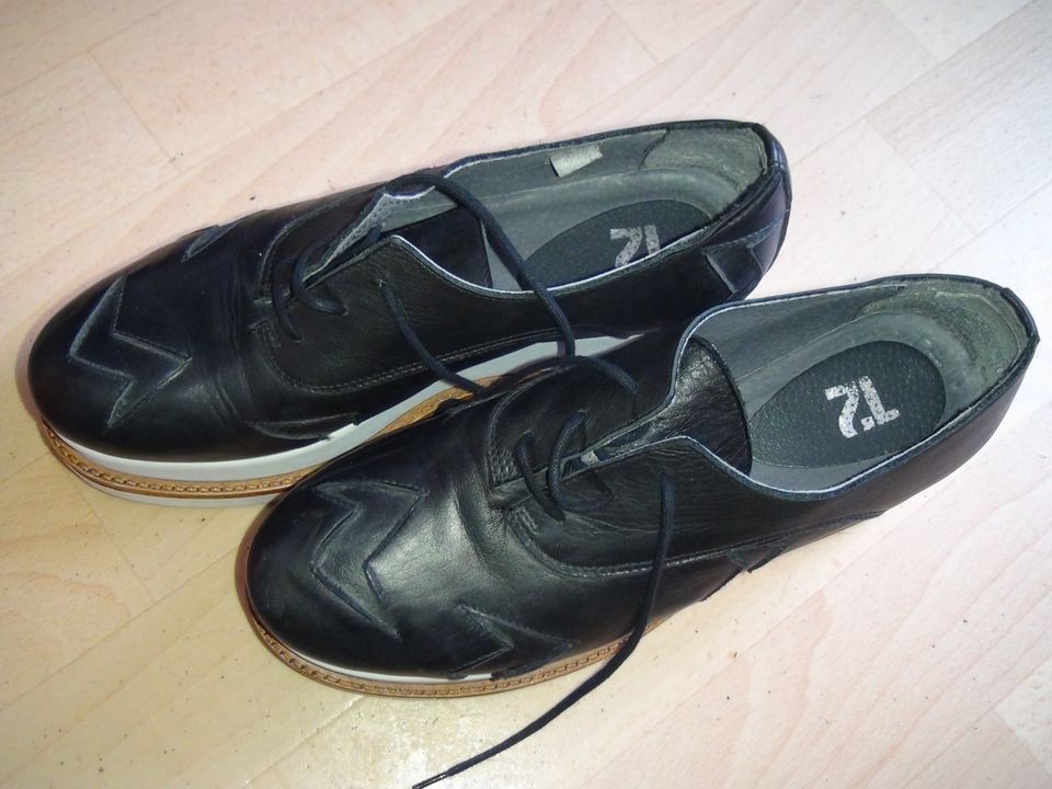 12 Made in Italy Damen Schuhe Schnürschuhe Gr 38 echt Leder in Schwerin