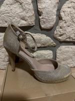Pumps High Heels Glitzer Silber Gold Neu! Größe 40 Sachsen-Anhalt - Möser Vorschau