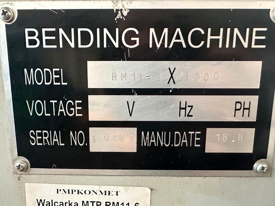 3 Walzen Rundbiegemaschine MTP RM11-6 x 3200 Rundwalze 3200mm x 6mm in Weißenborn Erzgebirge