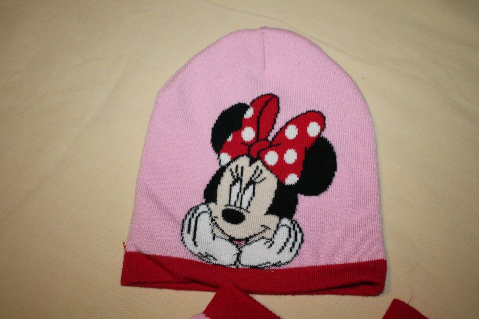 Disney Minnie Maus Mouse 2-5 Jahre onesize Mütze Handschuhe rosa in Rostock