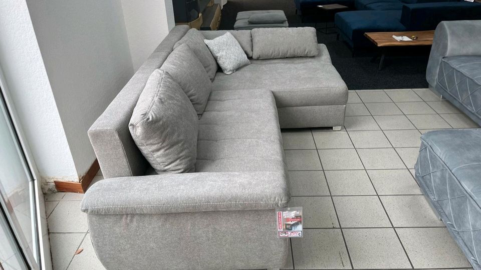 Sofa Couch grau Schlaffunktion und  Bettkasten Möbel Outlet Hütte in Georgsmarienhütte
