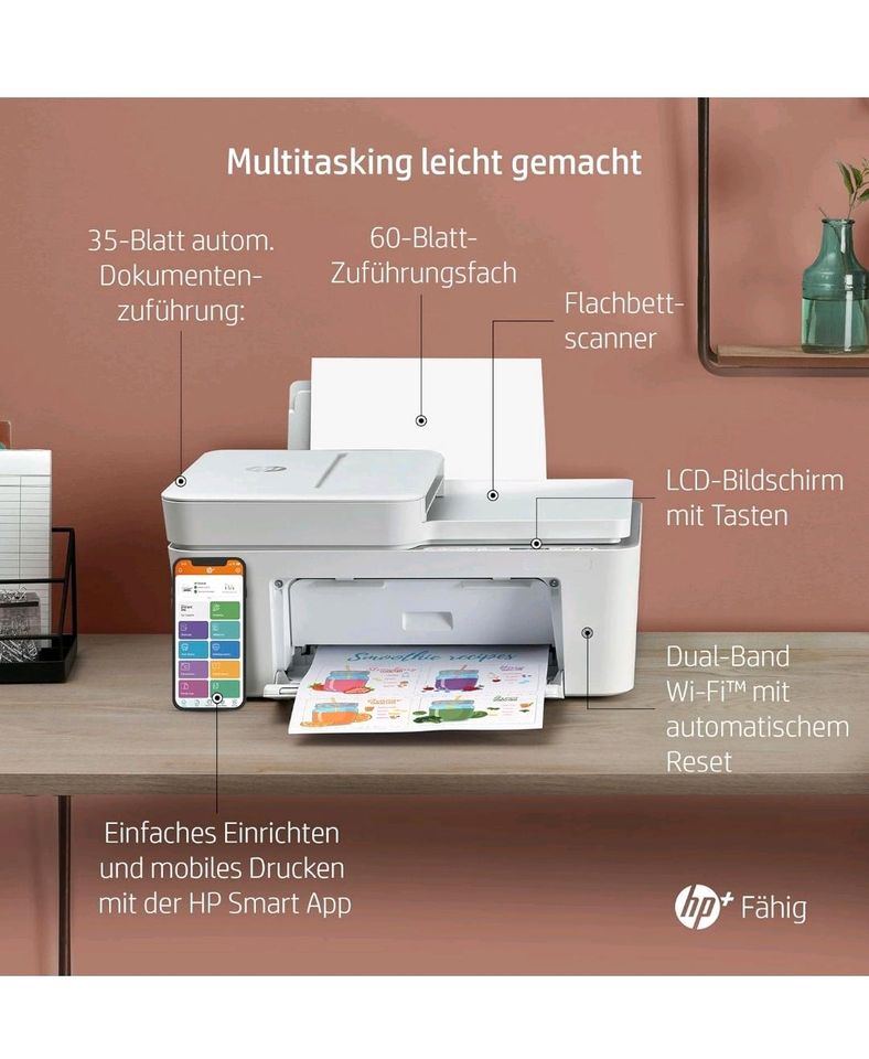 HP DeskJet 4120e Stampante Multifunzione, USB, 33.2 x 42.8 x 20 c in Burghausen