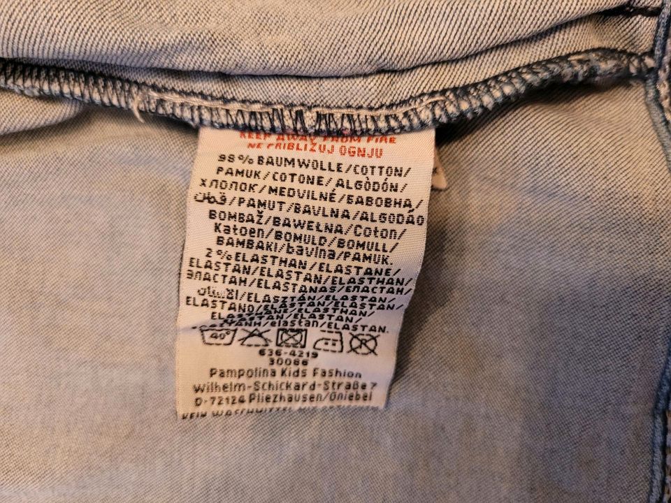 Pampolina Jacke Jeansjacke Stickereien Elastan Stretch Gr. 164 in Saarbrücken