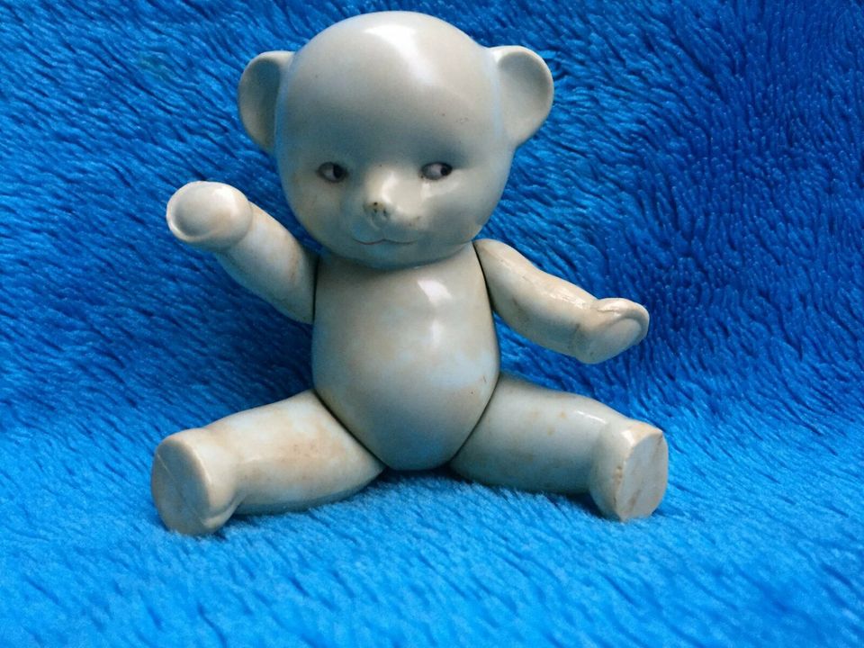 Antike Kinder Baby Rassel-Celluloid Bär Teddy-Schildkröt-T 13½ in Schenefeld