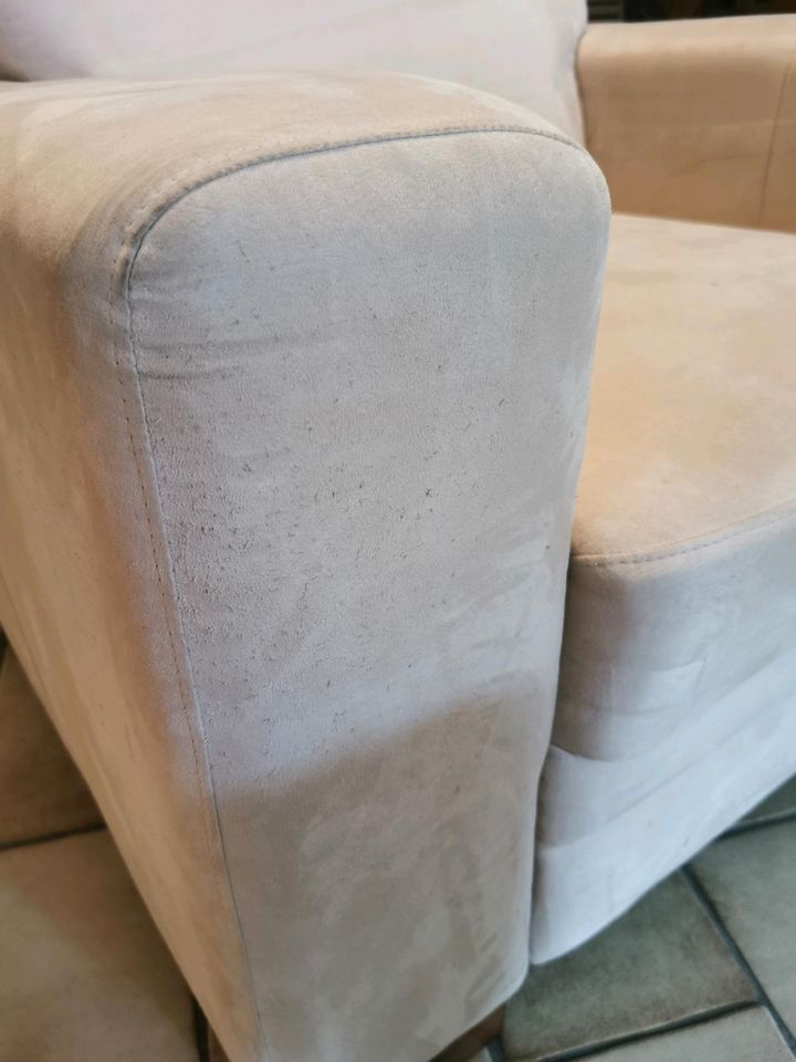 Schlafsofa und Sessel beige in Oberstenfeld