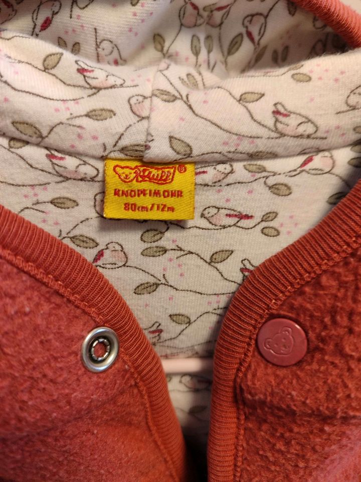 Baby Mädchen Steiff Fleecejacke Jacke rot 80 in Preußisch Oldendorf