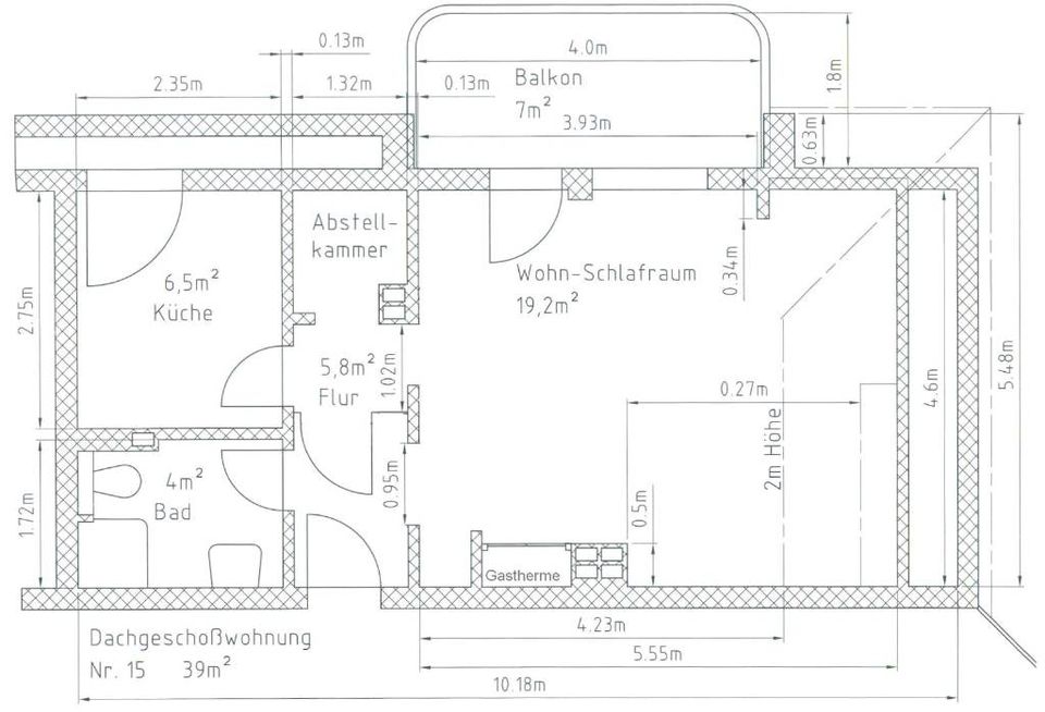 1-Zi.-Wohnung DG 39 m² mit Balkon & Aufzug in Wermelskirchen City in Wermelskirchen