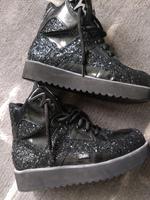 seltene Buffalo Tower Sneaker high schwarz Lack Glitzer Mitte - Wedding Vorschau
