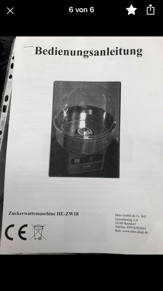 Zuckerwattemaschine in Nideggen / Düren