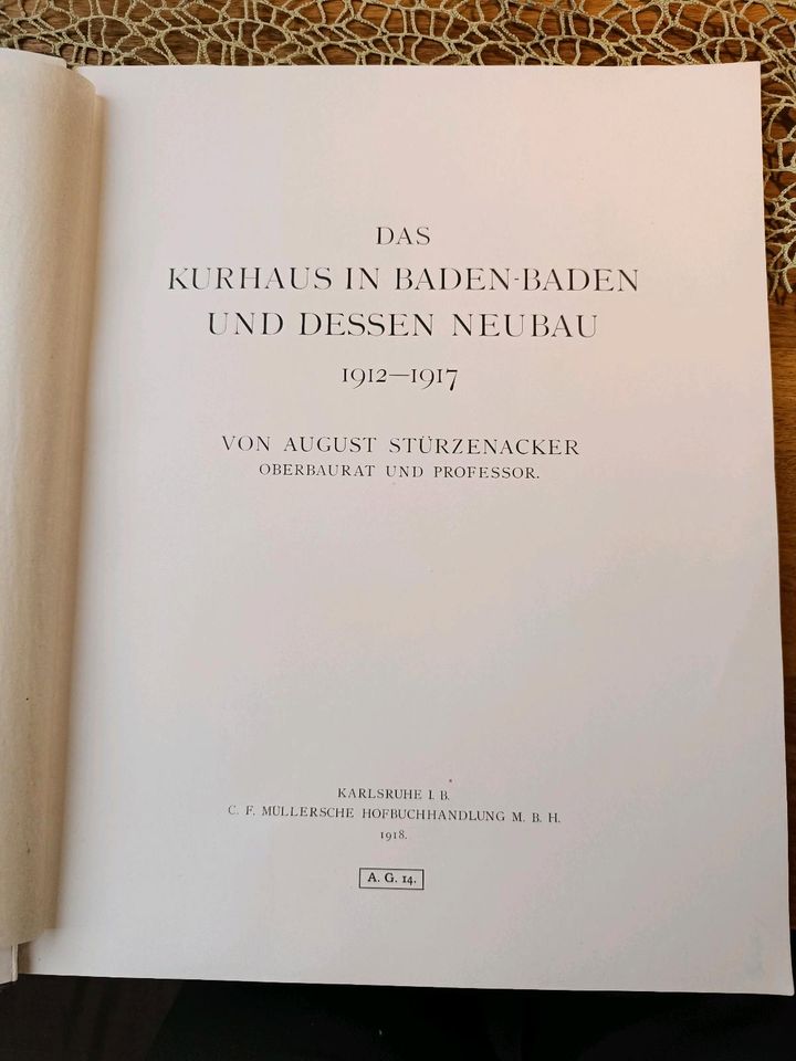 Buch "Das Kurhaus in Baden-Baden" Neubau 1912-1917 in Baden-Baden