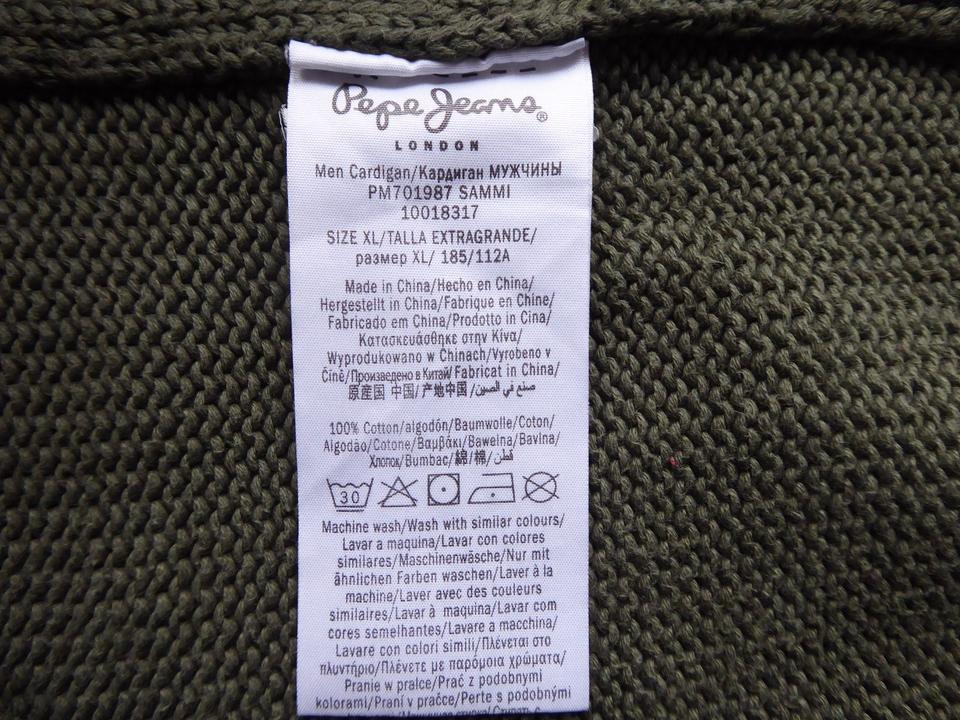PEPE JEANS Strickjacke Gr. XL khaki Cardigan 100% Baumwolle in Hainburg