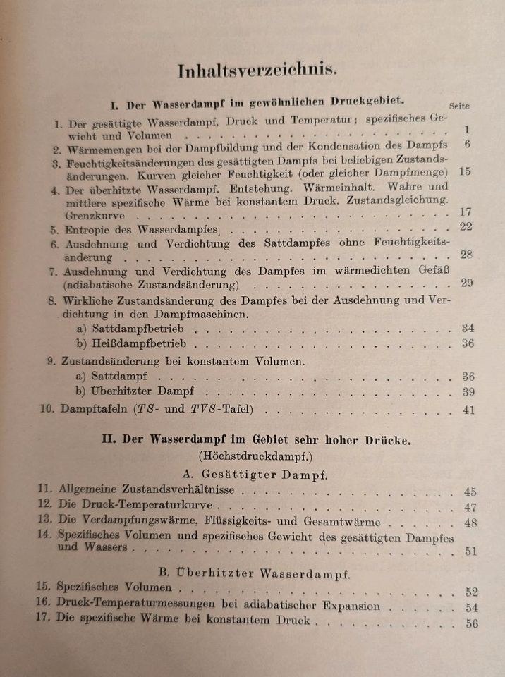 Technische Thermodynamik Band 1 W.Schüle Julius Springer 1930 in Darmstadt