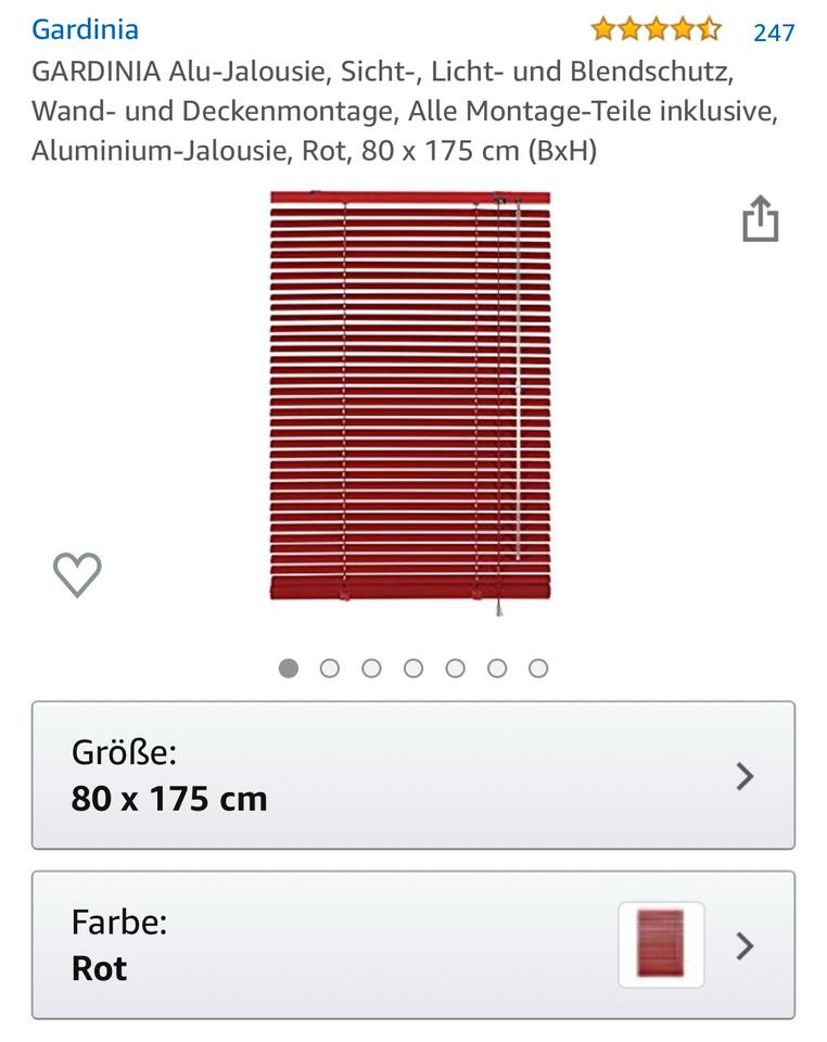 2 rote Jalousien/ Rollos Metall 0,80m x 1,75m zu verkaufen in Sangerhausen