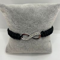 Makramee Armband schwarz infinity Symbol mit Strass Baden-Württemberg - Östringen Vorschau