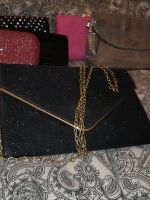 Clutch in schwarz glitzer mit goldkette und gold details Bayern - Geldersheim Vorschau