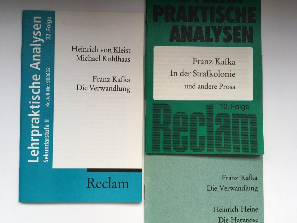 Franz Kafka Verwandlung Strafkolonie Reclam Analysen Kleist Heine in Großhansdorf