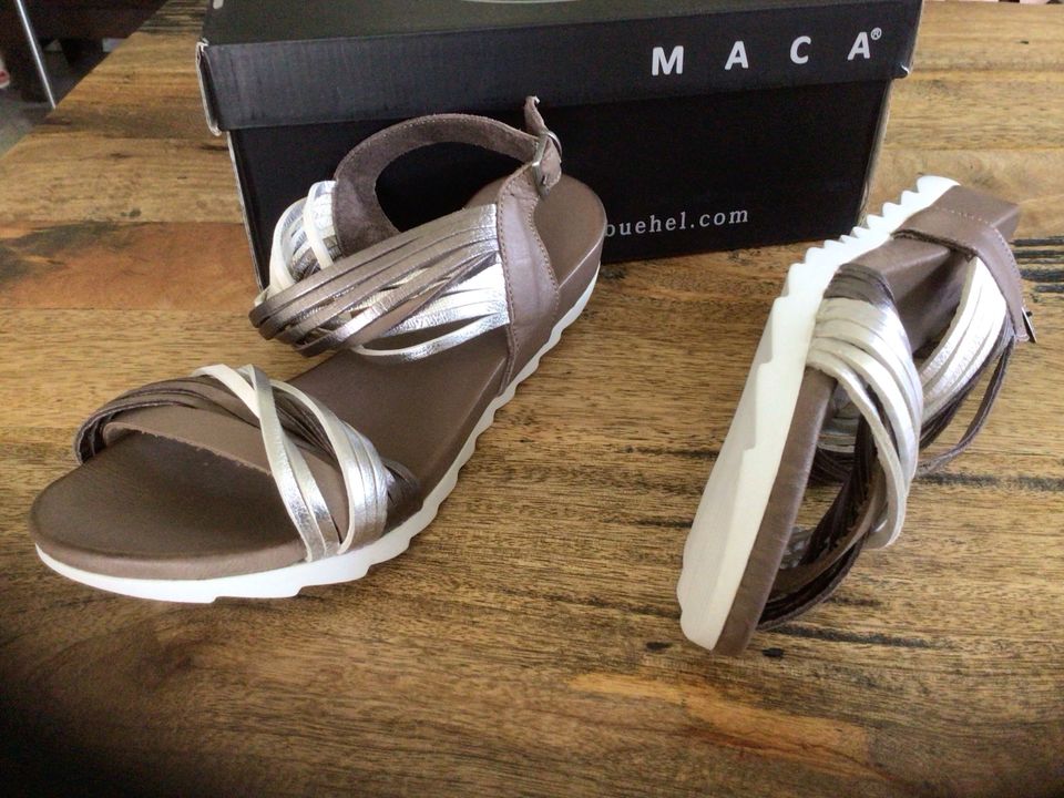 Maca Kitzbühel Sandalette Leder braun weiß Fussbett Gr.39 in Bramsche