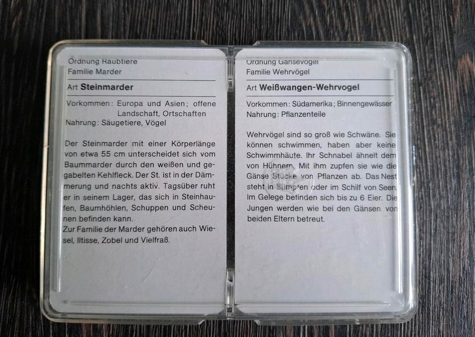 Kartenspiel "Vögel und Säugetiere aus aller Welt " Verlag für Leh in Bischofswerda