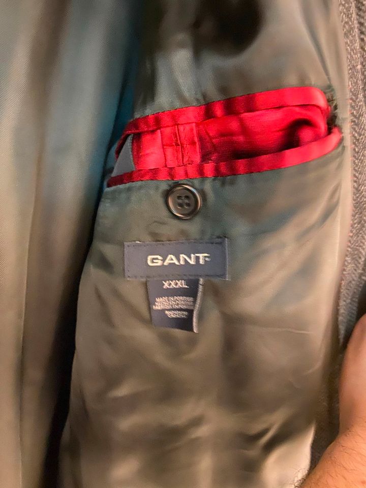 Gant Mantel Fischgrät-Muster Anthrazit 3XL in Wedel