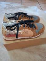 Sneaker Schuhe Damen Pepe Jeans Gr.38 braun mit Pailletten (gold) Bayern - Aldersbach Vorschau