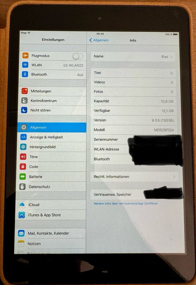 Apple iPad mini 1.Gen. Schwarz 16 GB/WiFi 7,9 Zoll mit Cover in Fürstenfeldbruck