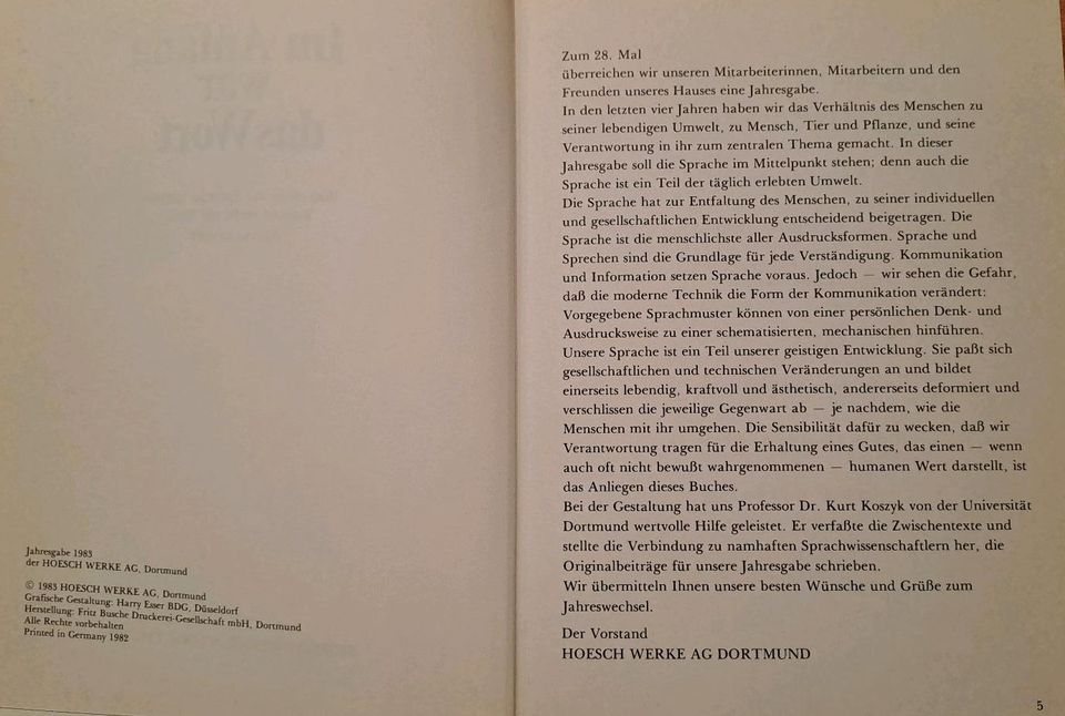 Jahrbuch HOESCH AG 1983 in Lünen