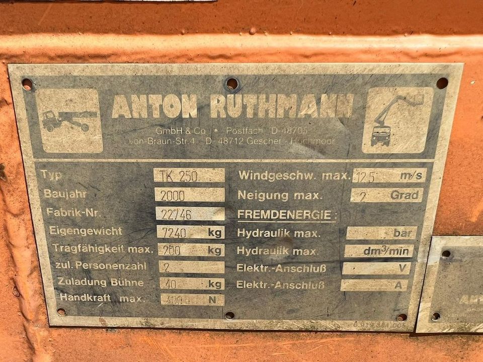 MAN 8.163 Hubarbeitsbühne Ruthmann TK 250 *25Meter in Neuss