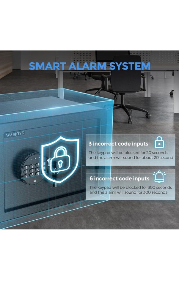 16.9L Tresor Safe mit Zahlenschloss, mit Schlüssel Elektronischem in Wuppertal