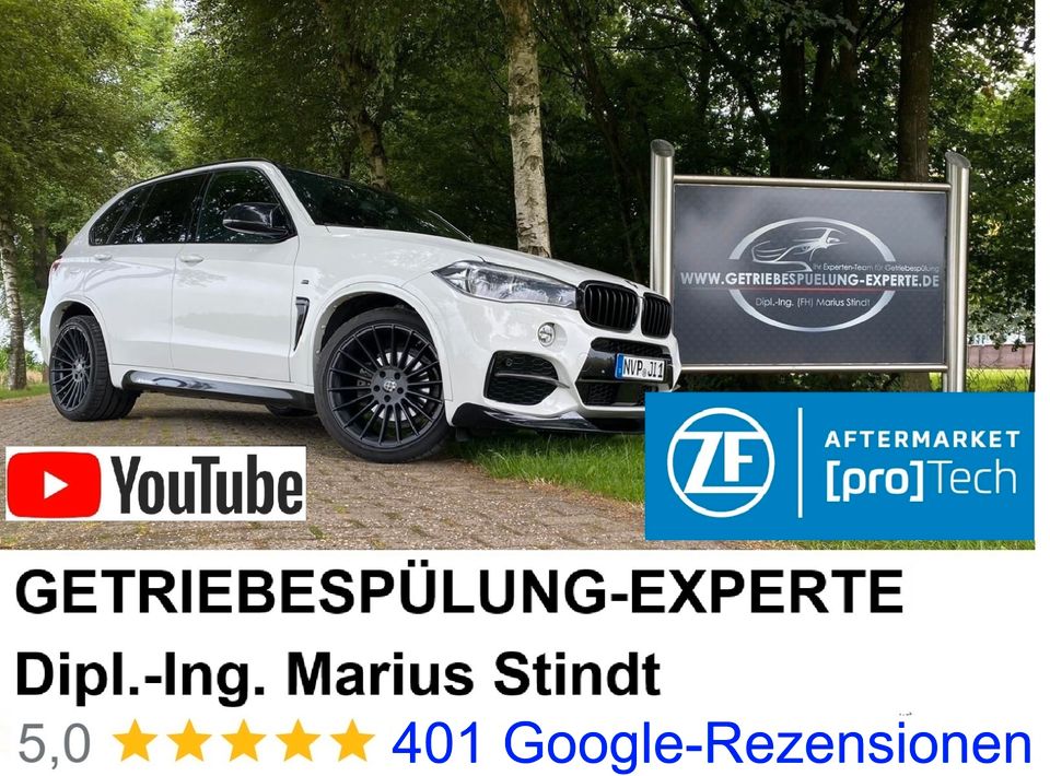 ZF [pro]Tech start Partner und Marktführer,  Spülsystem ohne schädlichen Reiniger !! Getriebespülung BMW Mercedes F10 F11 F30 F31 E60 E61 E70 W211 W21Audi Ford Opel Wandler 18 Getriebeölspülung Patent in Nienburg (Weser)