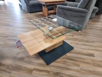 Couchtisch Glas Holz Drehbar Rollbar Krummhörn - Pewsum Vorschau