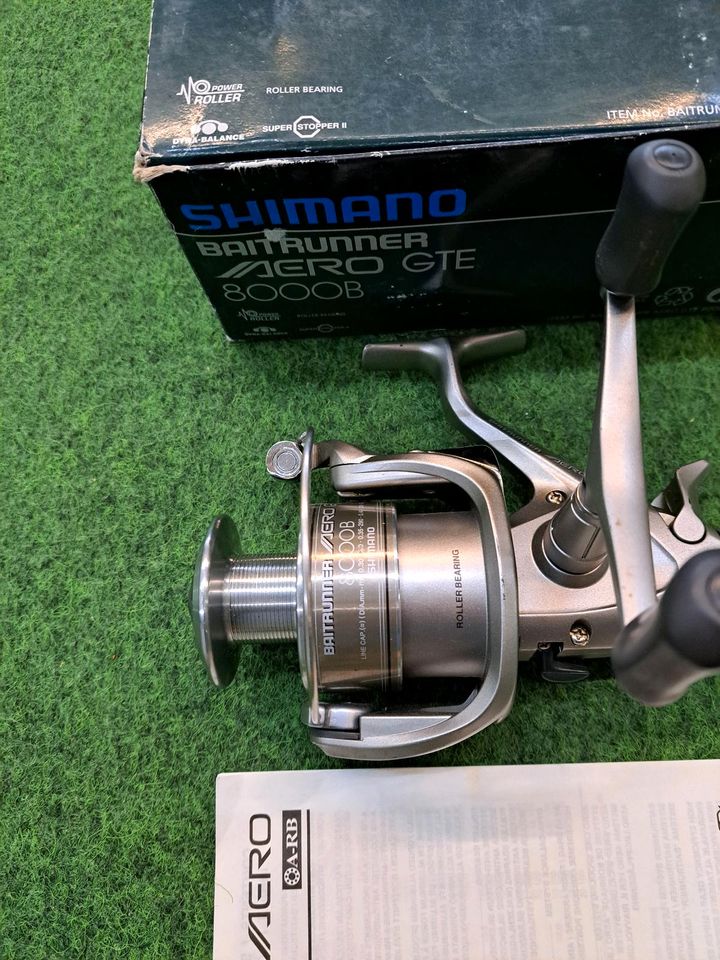 Shimano Baitrunner Aero GTE 8000B Freilaufrolle + OVP Carp (1/2) in Bad Bentheim